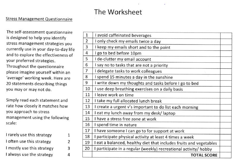 Stress Management Questionnaire